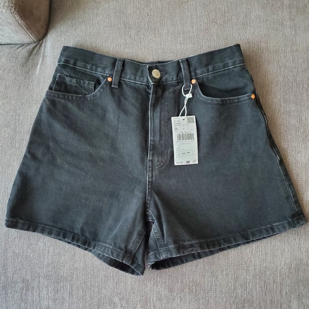 MANGO Jean shorts women Size 4 Grey wash